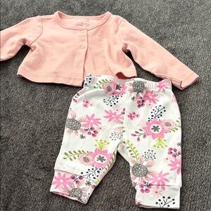 Carter's Pink Infant Top w/matching flower knit pants from Baby Essentials.